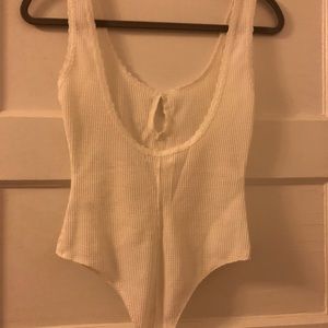 White lacy bodysuit